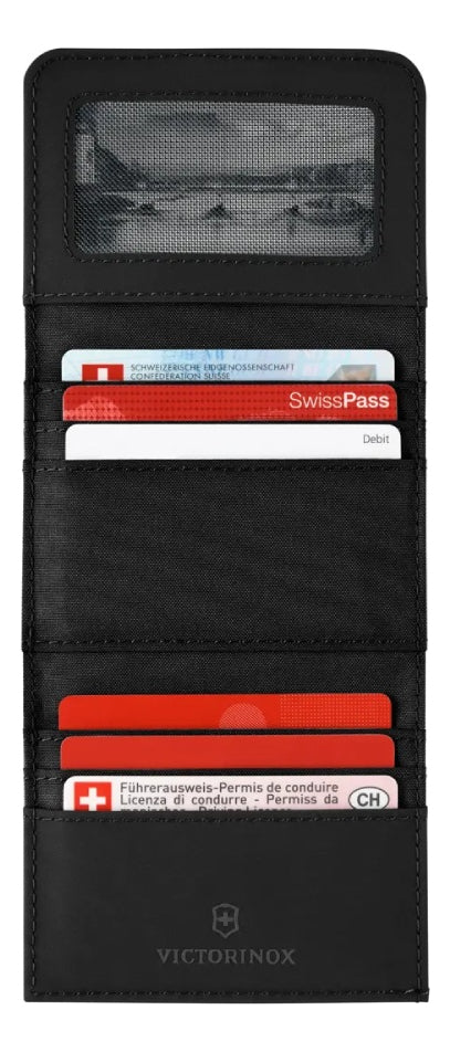 Victorinox Cartera De Tres Pliegues Travel Essentials Rfid Color Negro Diseño De La Tela Liso
