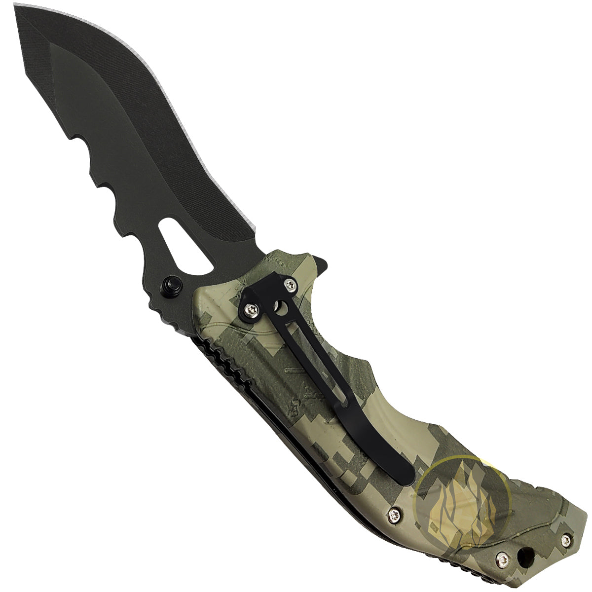 Navaja Cuchillo Clip Camuflaje Militar Semi Automática Caza