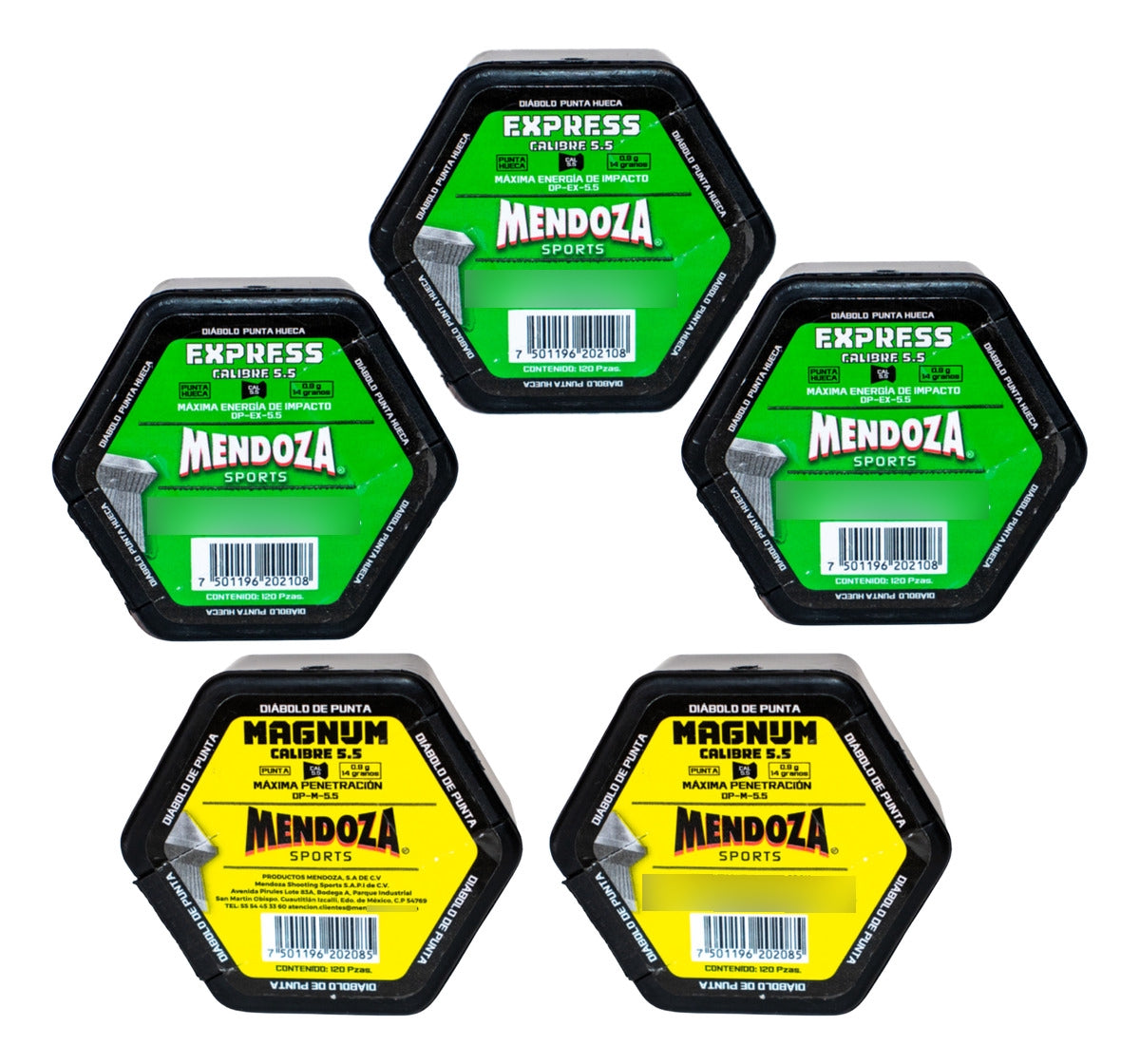 5pack Diábolo Magnum Y Express Mendoza Cal 5.5mm