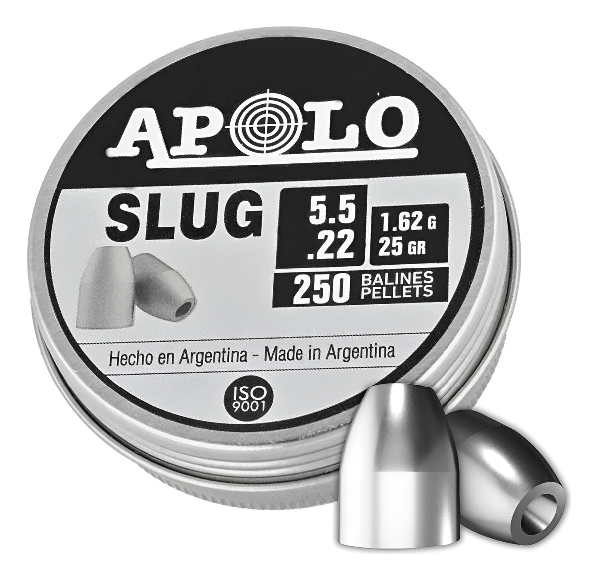 Diabolo Apolo E-19301 Slug 25gr Cal 5.5mm 250pz