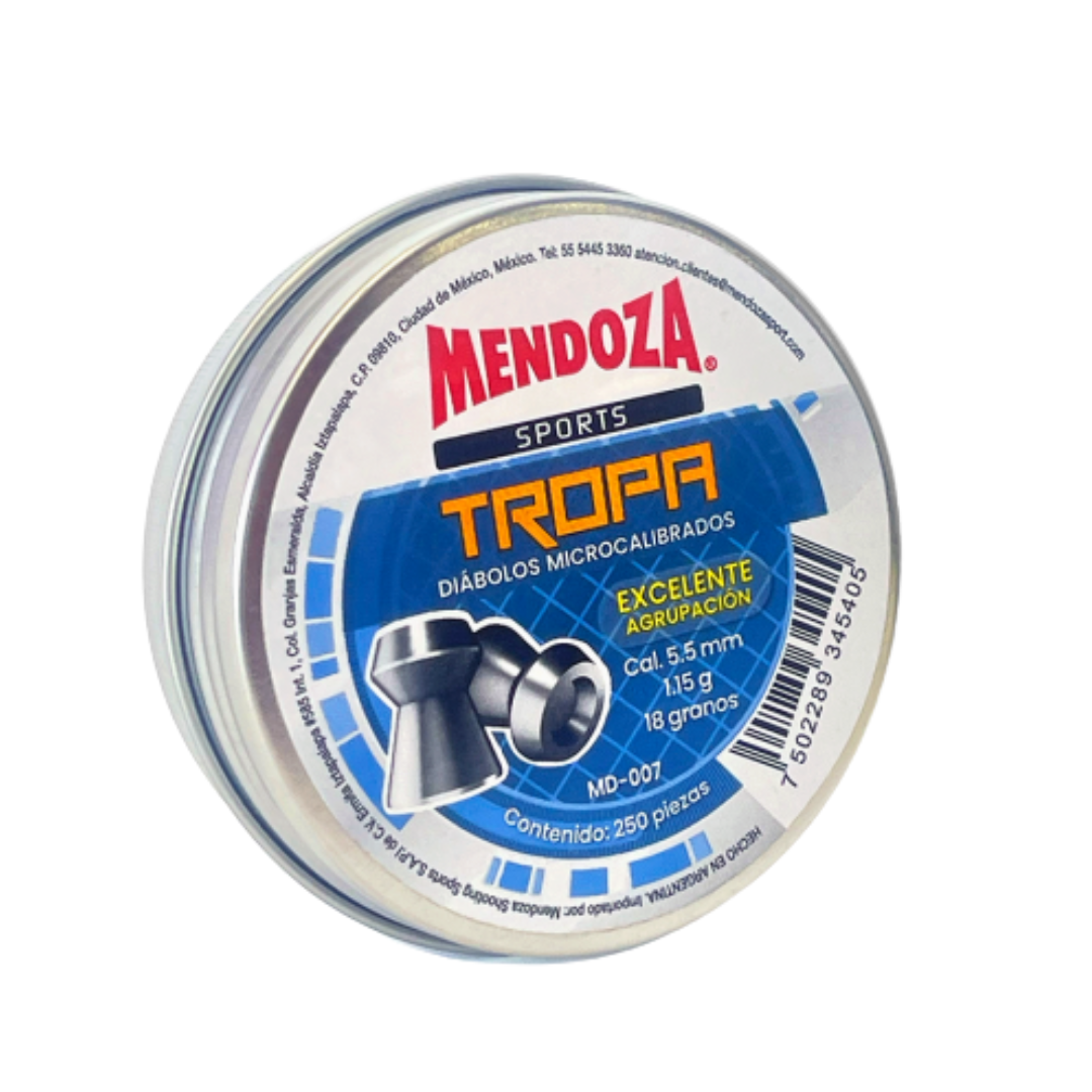 Diábolos Mendoza Tropa Md-007 Expansivos 5.5mm 250pz.