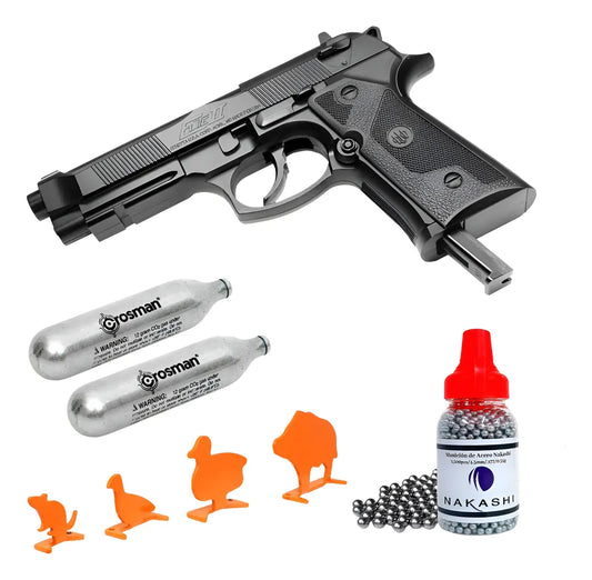 1500 Balines + 4 Siluetas + Beretta Elite 2 + 2 Tanques Co2