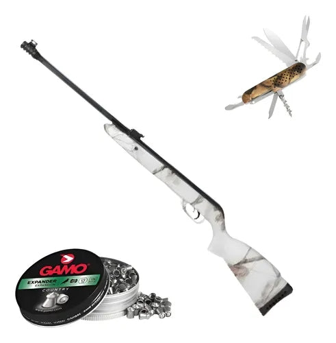 Rifle Gamo Deportivo Black 1000 Winter Camo 5.5mm Blanco En Kit
