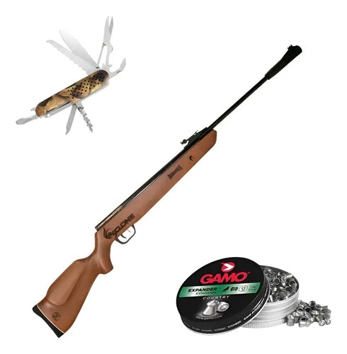 Rifle De Nitropiston Mendoza Cyclone Madera 5.5mm 30j Kit