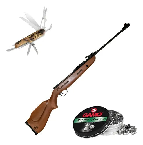 Rifle Resorte Mendoza Flamma 5.5mm C/cargador Pavonado Kit