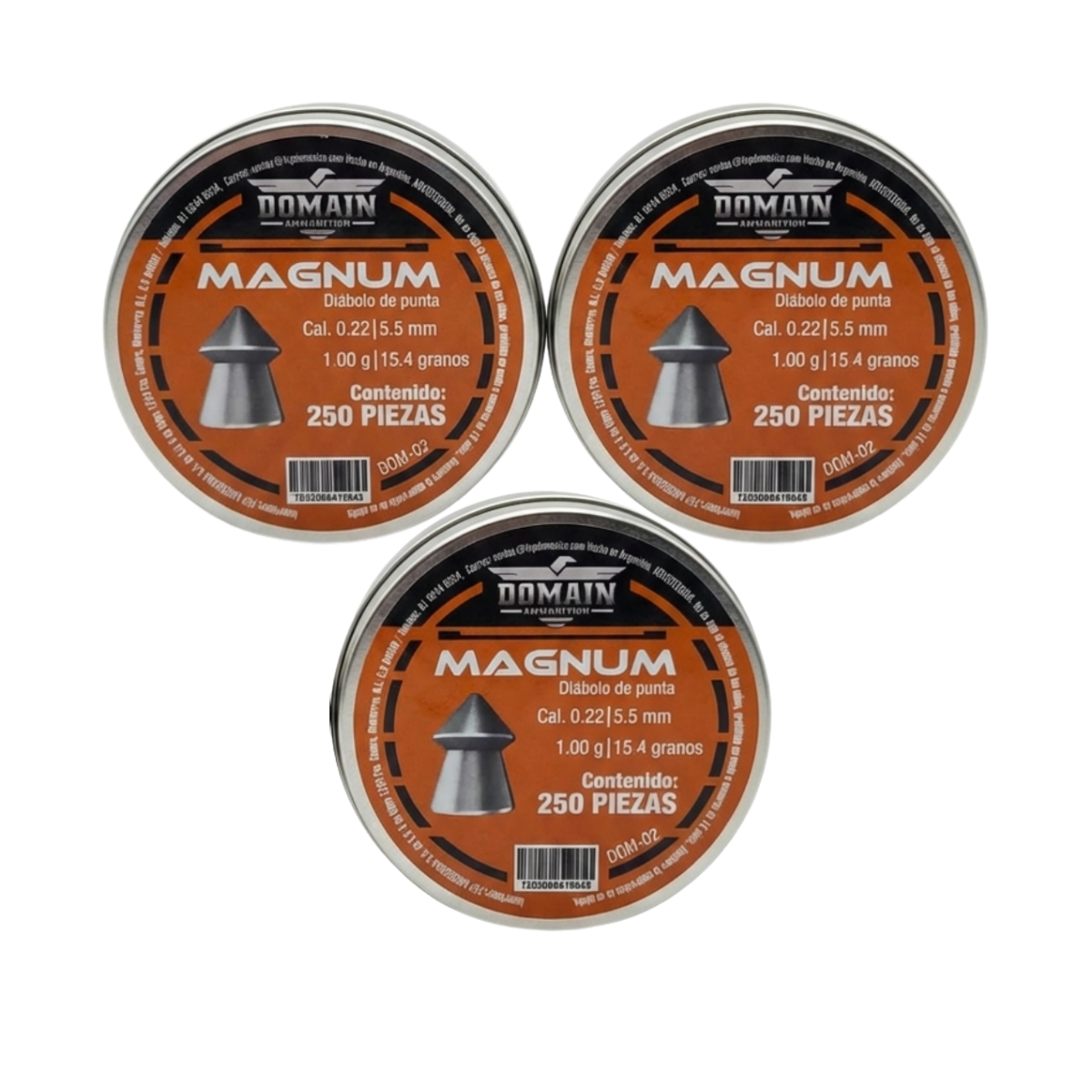 3 Pack Domain Diábolo DOM-02 de Punta p/ Cacería Penetración