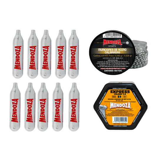 Pack Mendoza 10 Tanques Co2 + Diábolos Y Balines 4.5mm