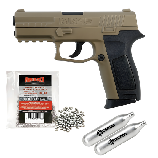 Pistola Co2 Crosman Mk45 Semi Automática 480fps 4.5mm En Kit