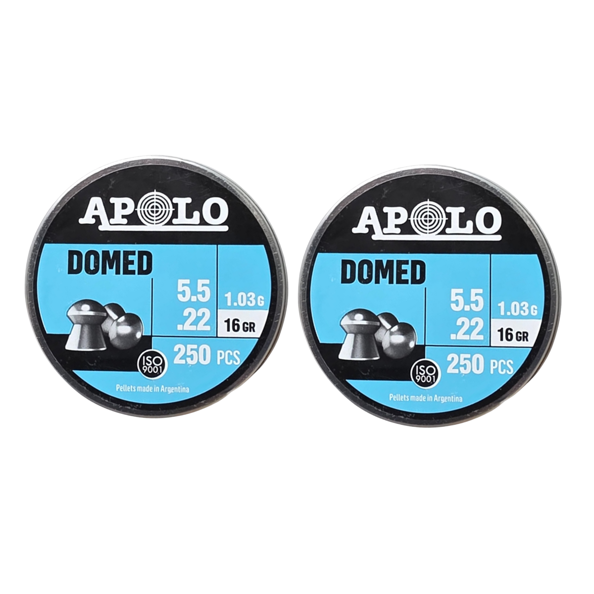 Diábolos Apolo E-19916 Domed 5.5 mm 16 gr 250 pzas 2 Pack