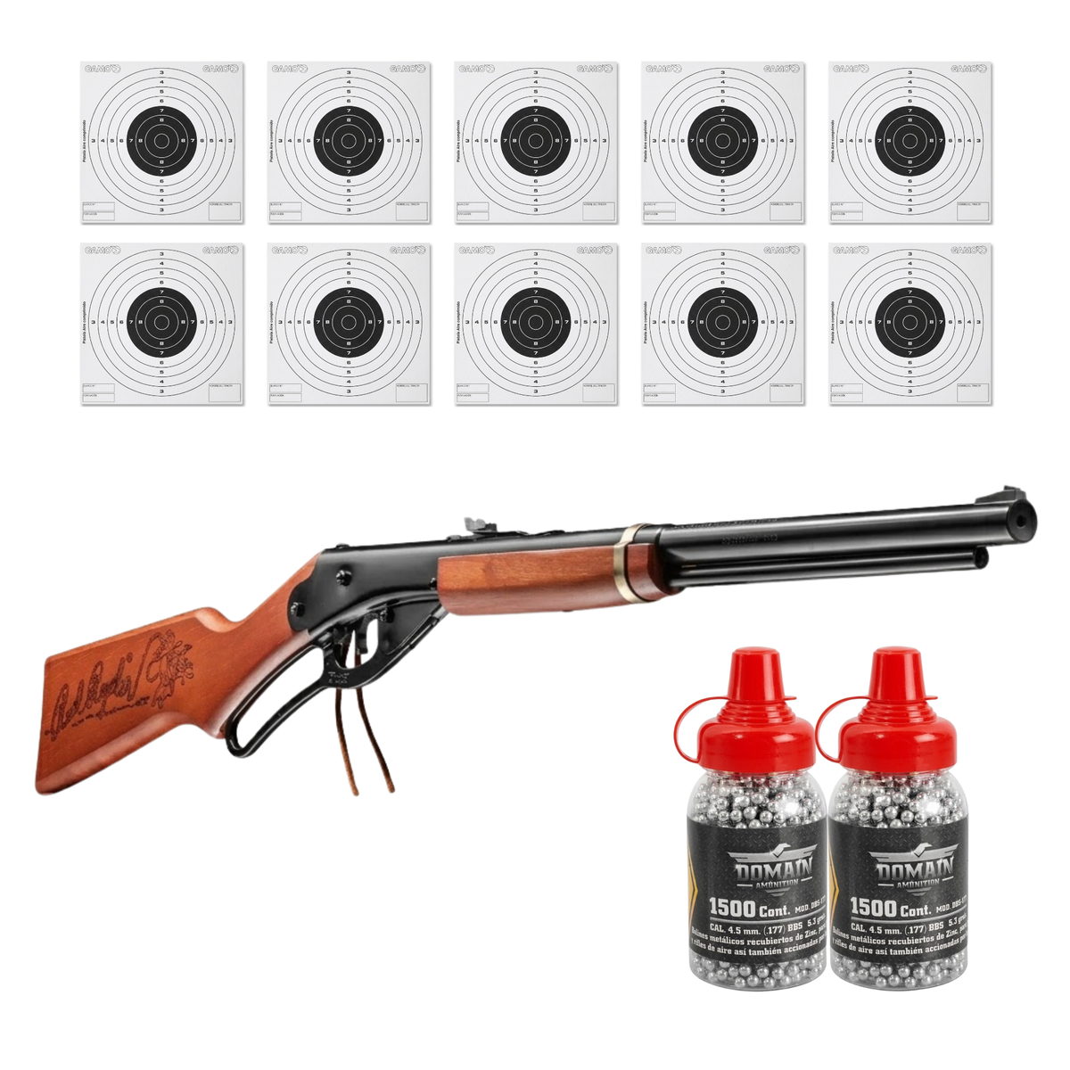 Rifle Daisy Adult RedRyder 4.5mm Kit 10 Dianas DBB-177 2pack