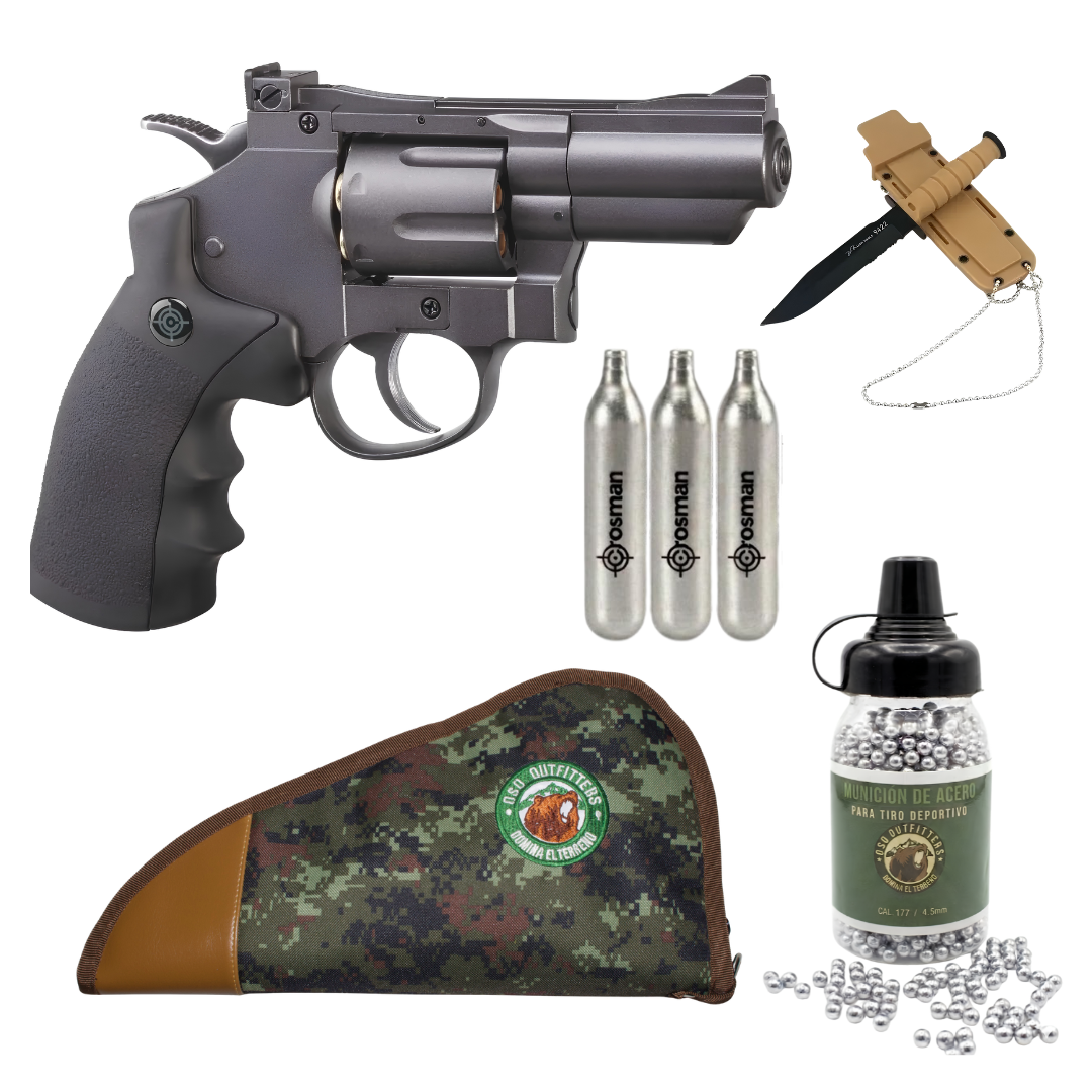 Pistola Balines Crosman SNR357 + Funda Camu CO2 y Navaja