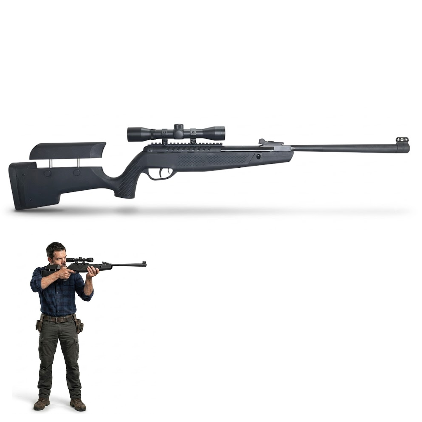 Rifle de Nitropiston Domain DOM-F14 5.5 mm Mira 800 fps