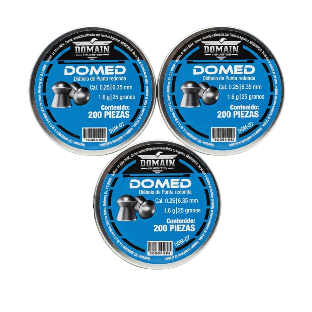 3 Pack Domain Diábolo DOM-07 Punta Redonda Caceria Precision