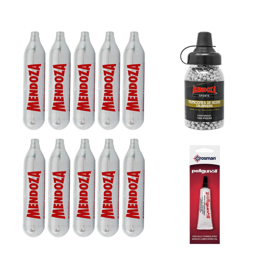 Pack Mendoza 10 Tanques Co2+1500 Balines+ Aceite De Silicona