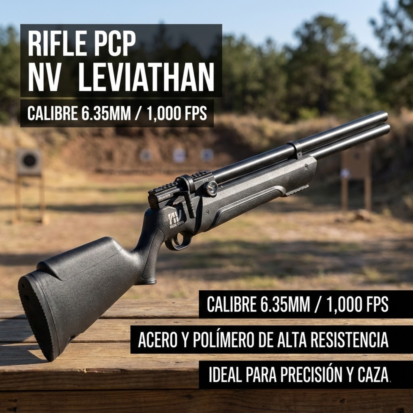 Rifle deportivo Nova Vista Leviathan 6.35mm PCP 8 tiros