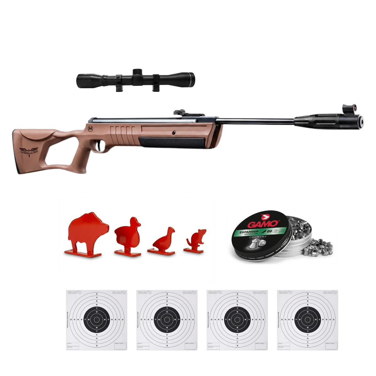 Rifle de aire Mendoza Legionario 5.5mm Resorte Kit tiro