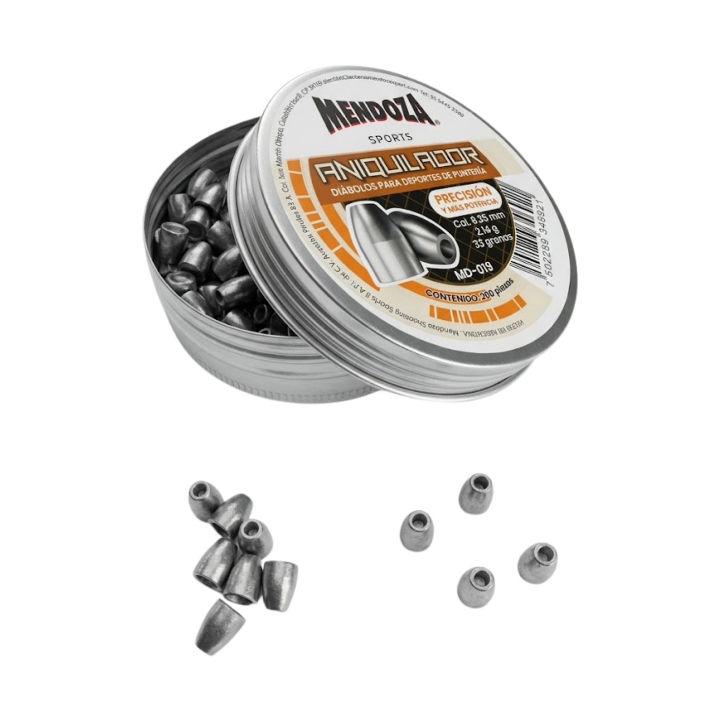 2 Pack Diábolos Mendoza Aniquilador 6.35mm MD-019 Slug 200pz