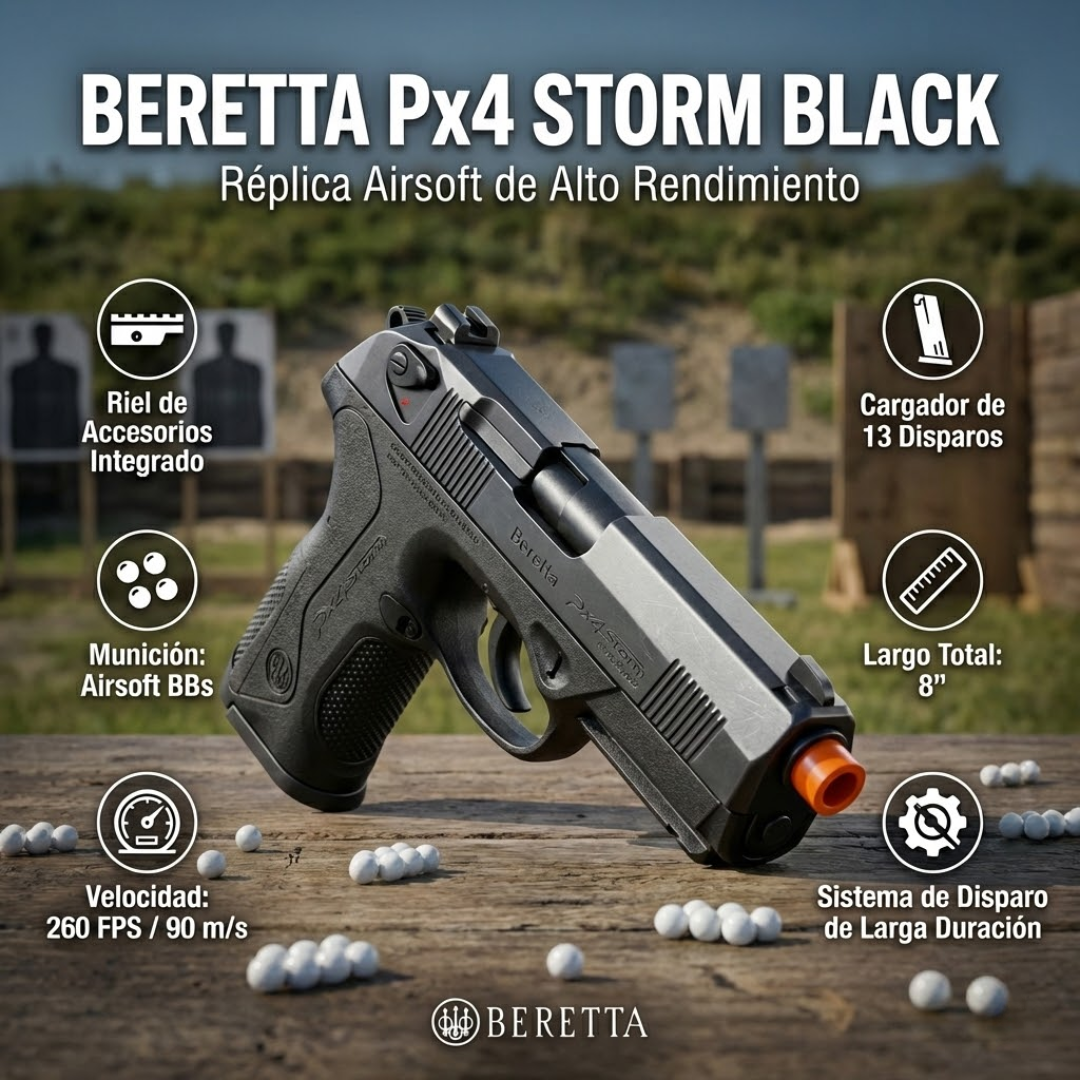Pistola Umarex Beretta Px4 Storm 6mm Airsoft Resorte 13tiros