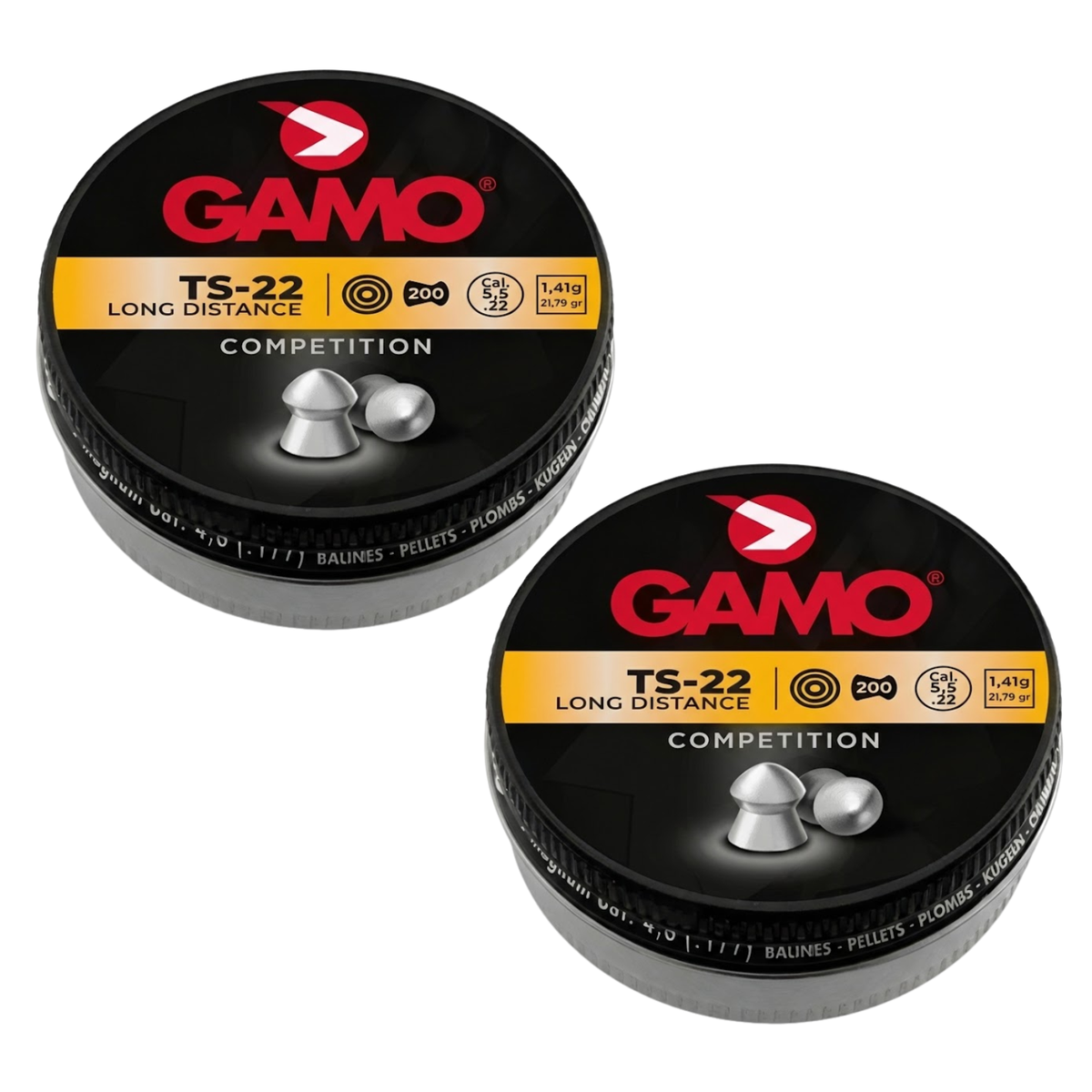 Diábolos Gamo Ts-22 Metal 5.5 Mm 200 Pzas 2 pack