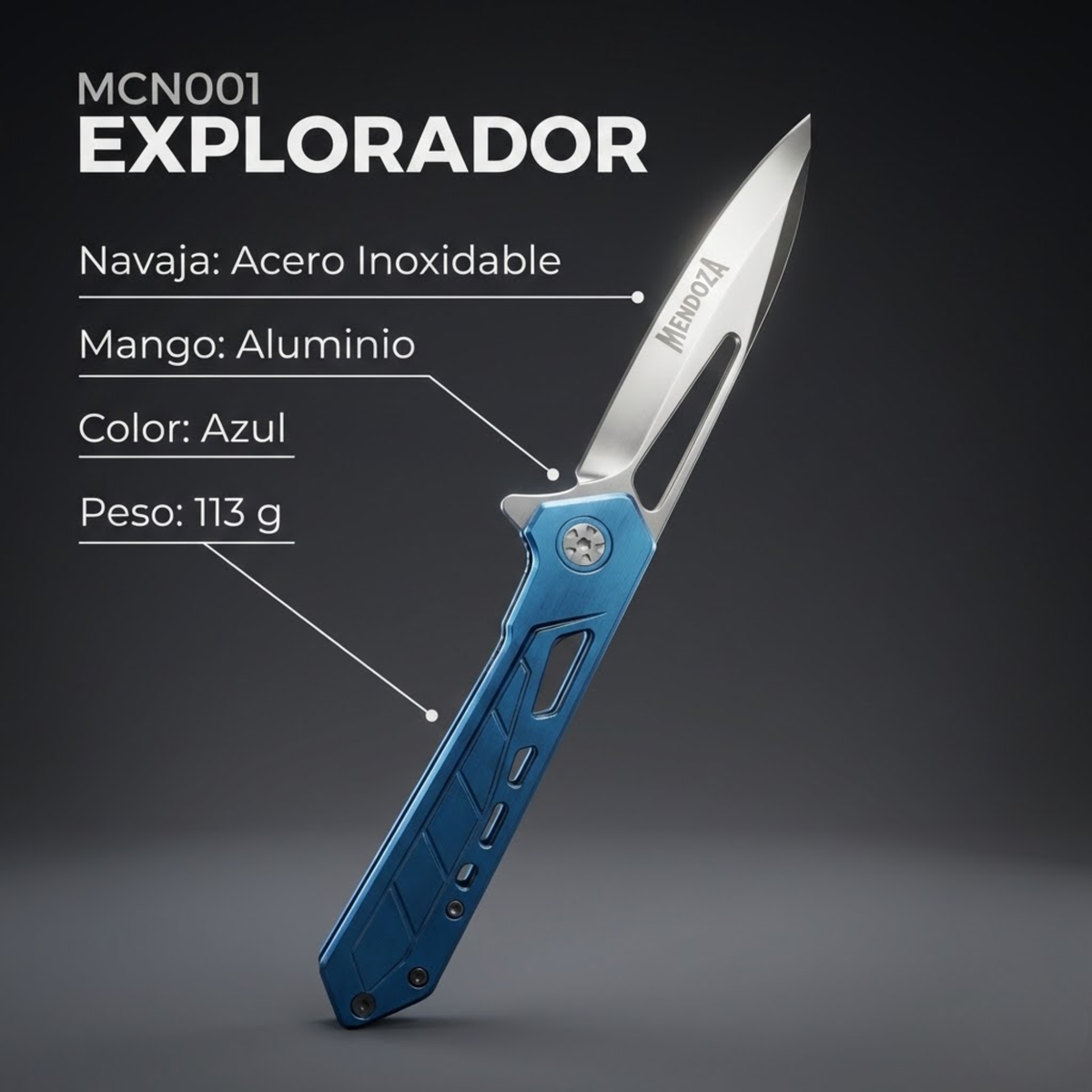 Navaja de Bolsillo Mendoza Explorador Acero inoxidable