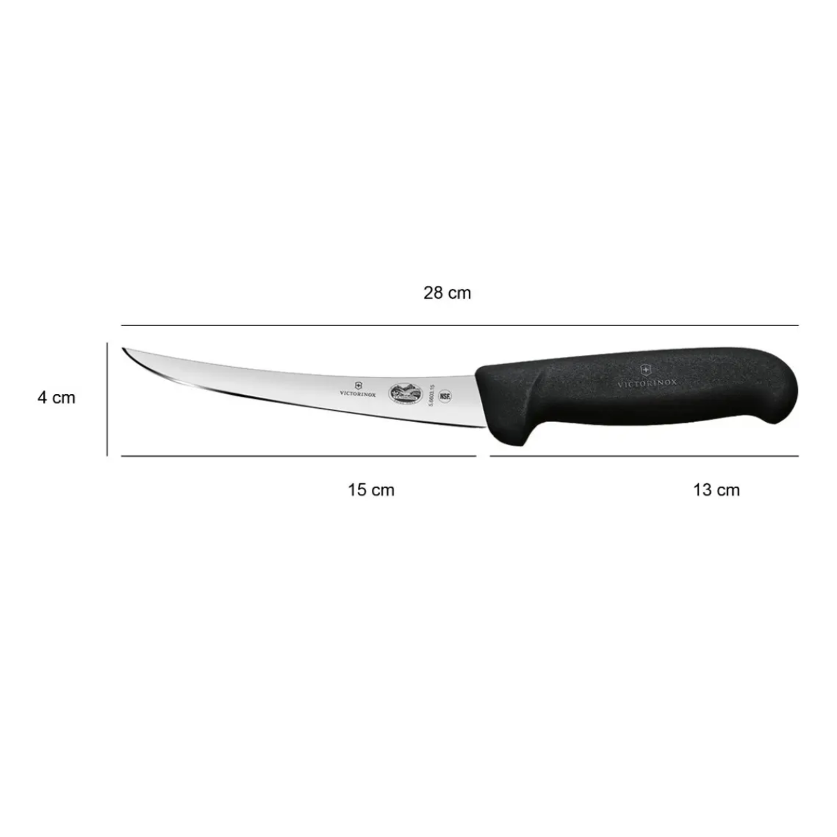 Cuchillo Deshuesador Victorinox, Fibrox, 15 Cm, Negro Negro