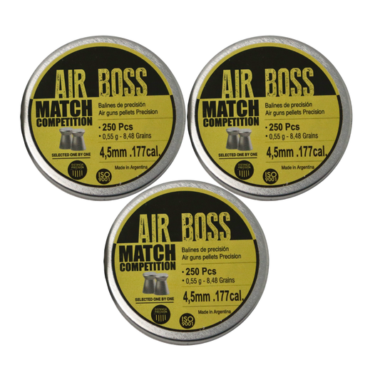 3 Pack Air Boss Diábolo E-30301 4.5 mm Punta Plana 8.48 gr