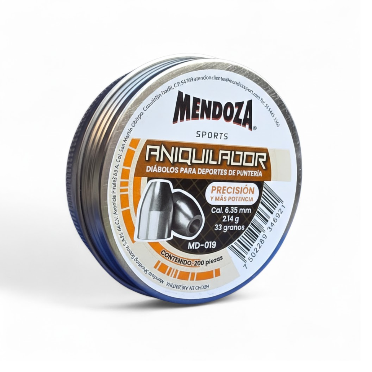 Diábolos Mendoza Aniquilador 6.35 mm MD-019 Slug 200pzas