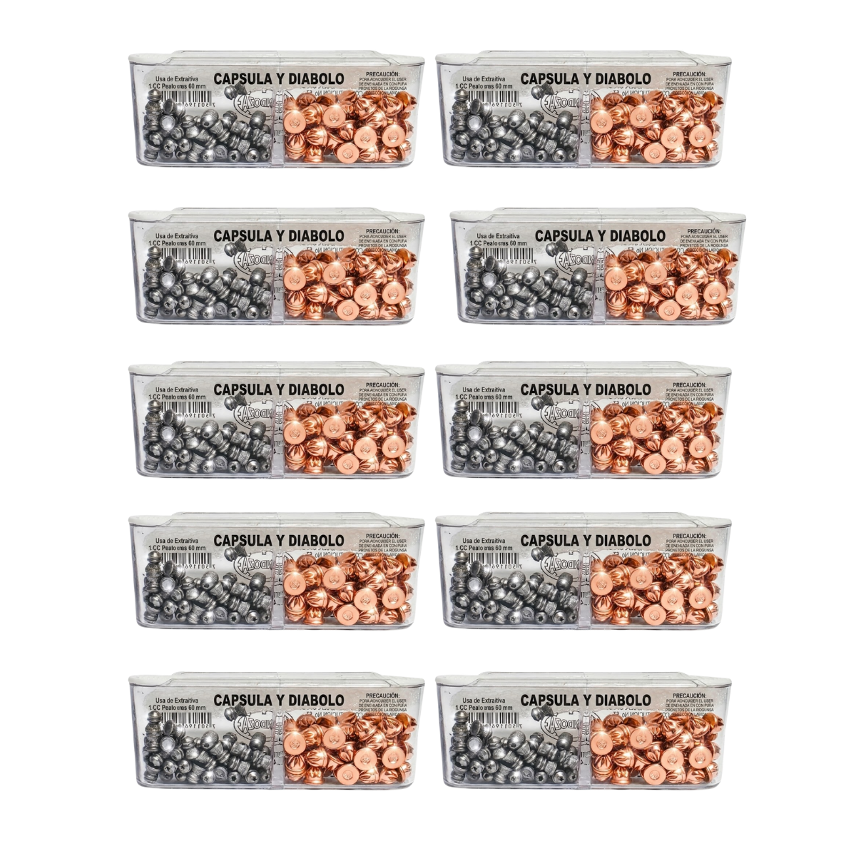 10 Pack Cápsula / Diábolo 4.5mm Sd-4.5-50-0555 Para 500tiros