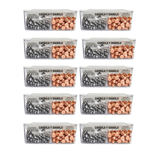 10 Pack Cápsula / Diábolo 4.5mm Sd-4.5-50-0555 Para 500tiros