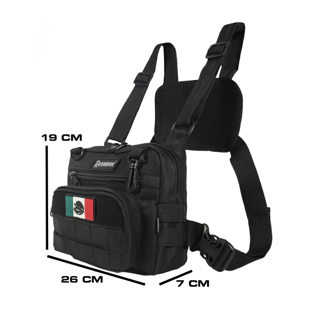 Pechera Kampak DH02 Táctica Negra Pecho Deportiva Recreativa