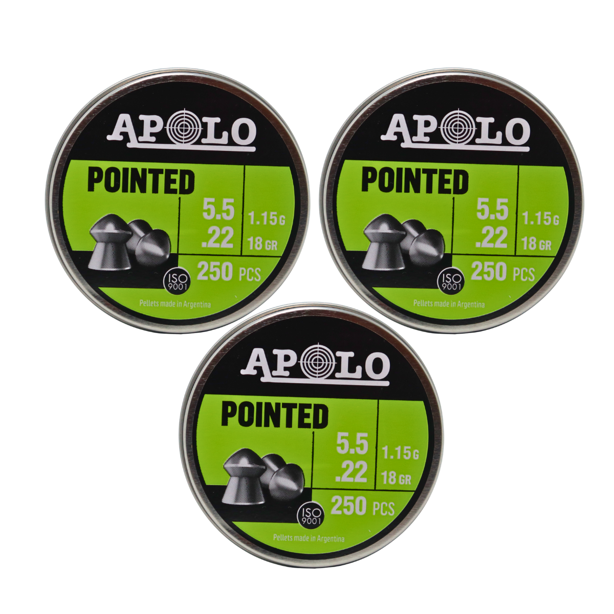 3 Pack Apolo Diábolo E-19601 5.5 mm Pointed Precision 18gr