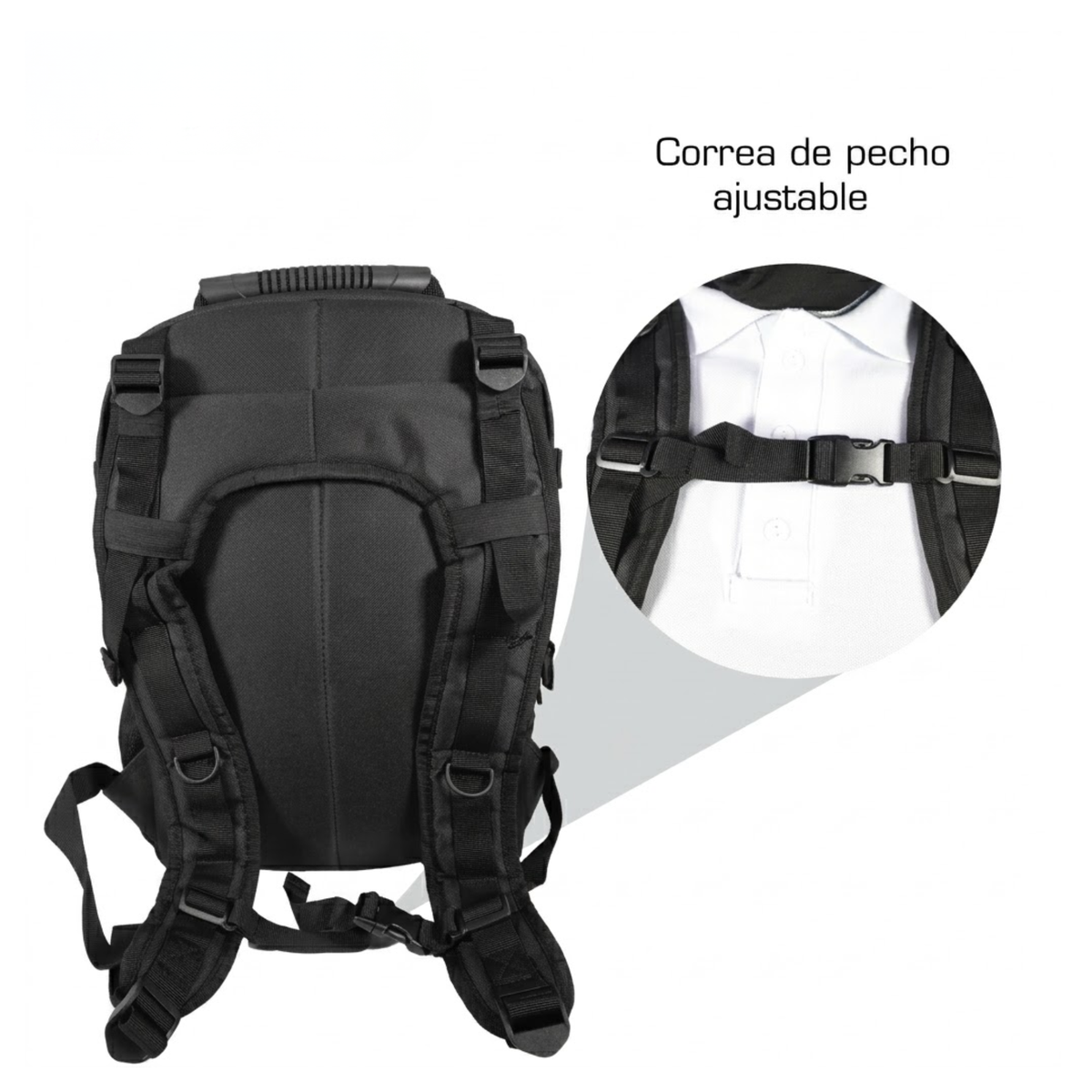 Mochila Kampak EP40 Táctica Negra Deportiva Gym 40 Litros