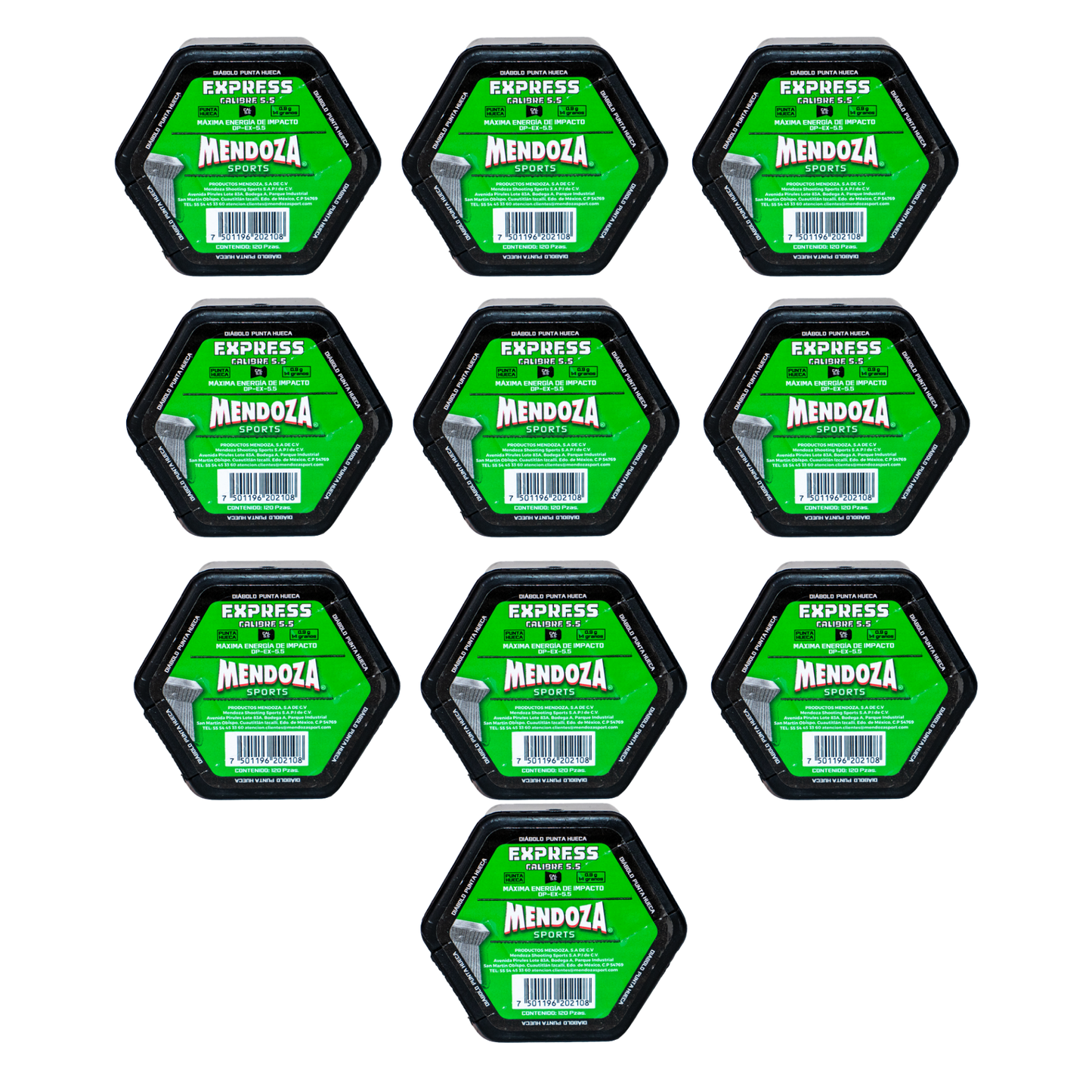 10pack Diábolo 2000 Express Calibre 5.5 120 Pieza Mendoza