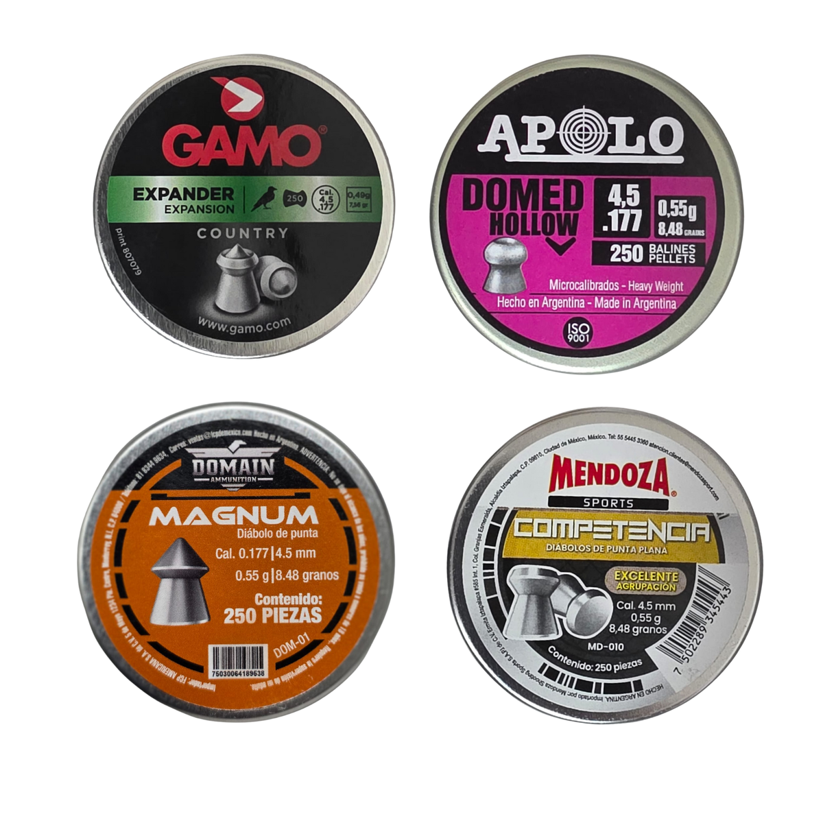 4 Pack De Diábolos 4.5 Mm Gamo Mendoza Domain Y Apolo