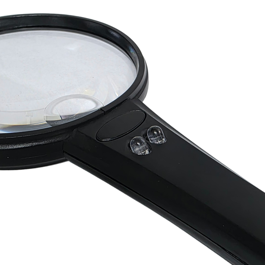 Lupa De Vidrio 90 Mm Con Luz Led Mo-014 Verden