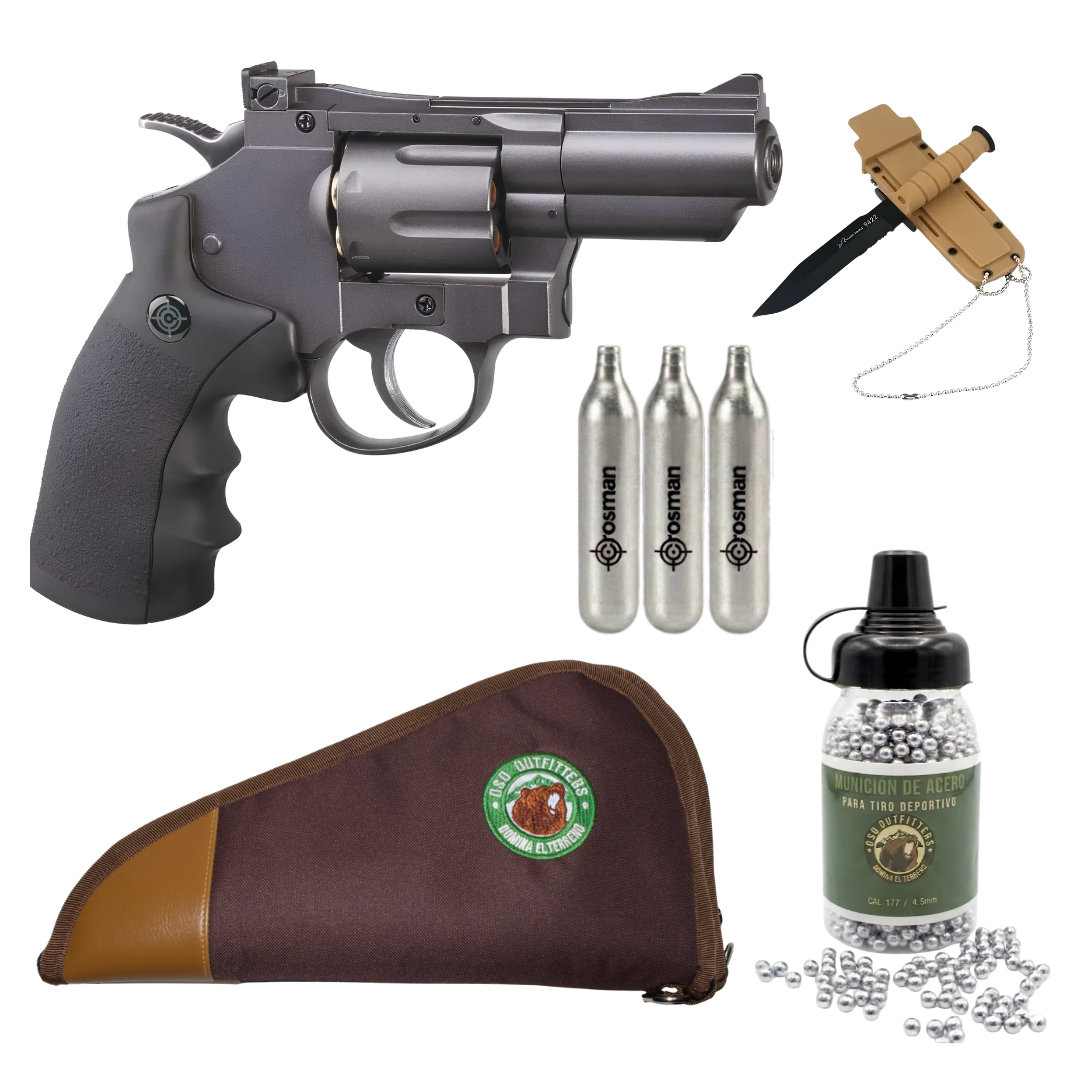 Pistola Balines Crosman SNR357 + Funda Cafe CO2 y Navaja