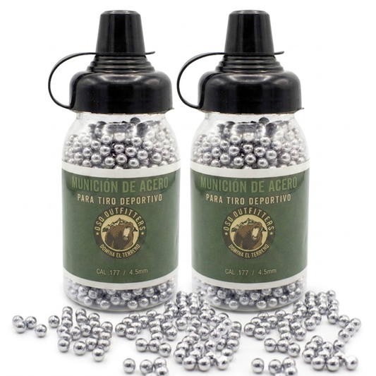 Municion De Acero Oso Outfitters 4.5mm 1500 Pzs BBS 2 pack
