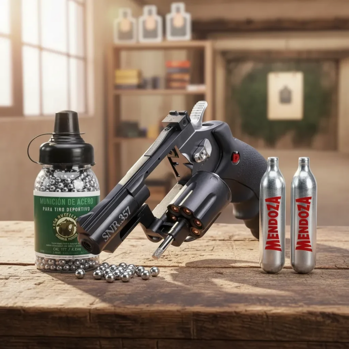 Kit 1500 Balines + 2 Co2 + Pistola De Co2 4.5 Crosman