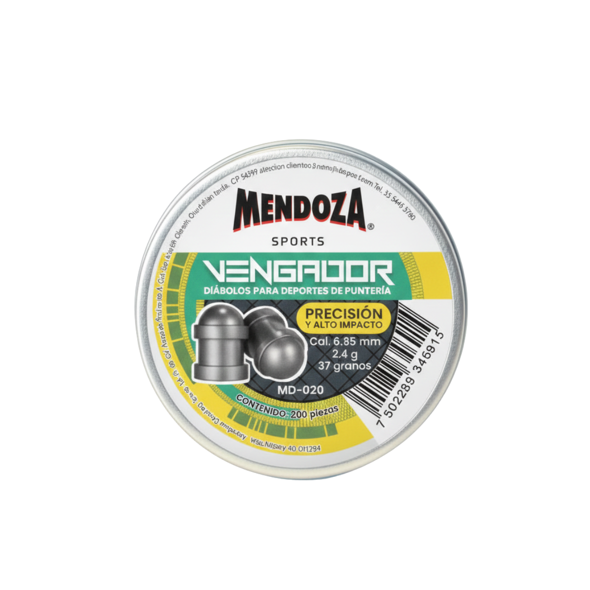 Diábolos Mendoza Vengador 6.35 mm MD-020 para PCP 200 pzas