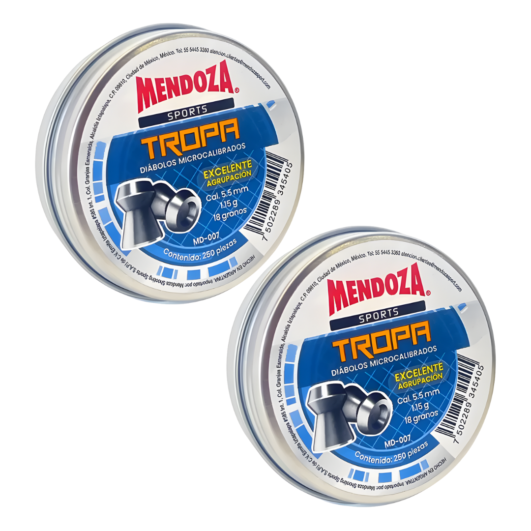 Diábolos 5.5mm Mendoza Tropa Md-007 Expansivos 250pz 2 Pack