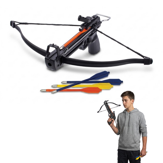 Ballesta Negra 50lbs + 5 Flechas Caceria Caza Tiro Deportivo