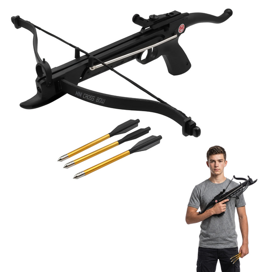 Ballesta Negra 80lbs + 3 Flechas Caceria Caza Tiro Deportivo