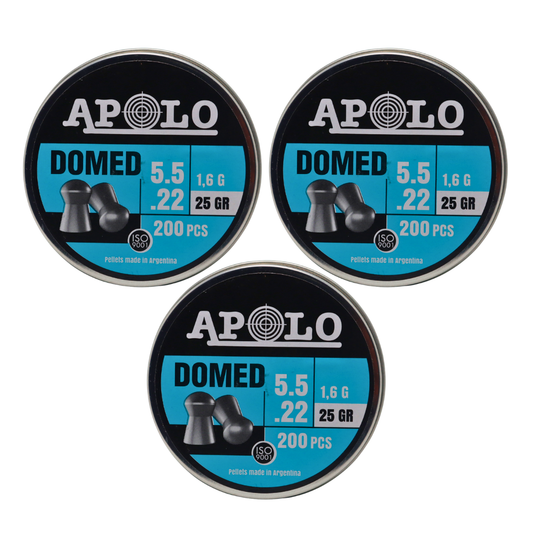 3 Pack Apolo Diábolo E-19918 5.5 mm Punta Domed Caceria 25gr