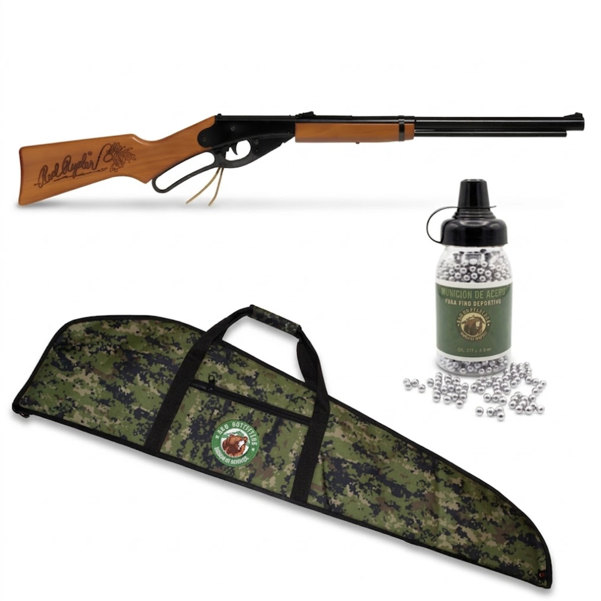Combo Rifle Gamo Daisy Red Ryder 4.5mm Palanca Funda Bbs