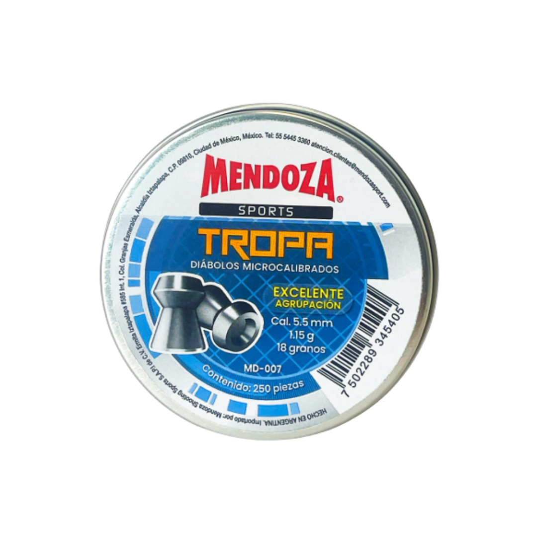 Diábolos Mendoza Tropa Md-007 Expansivos 5.5mm 250pz.