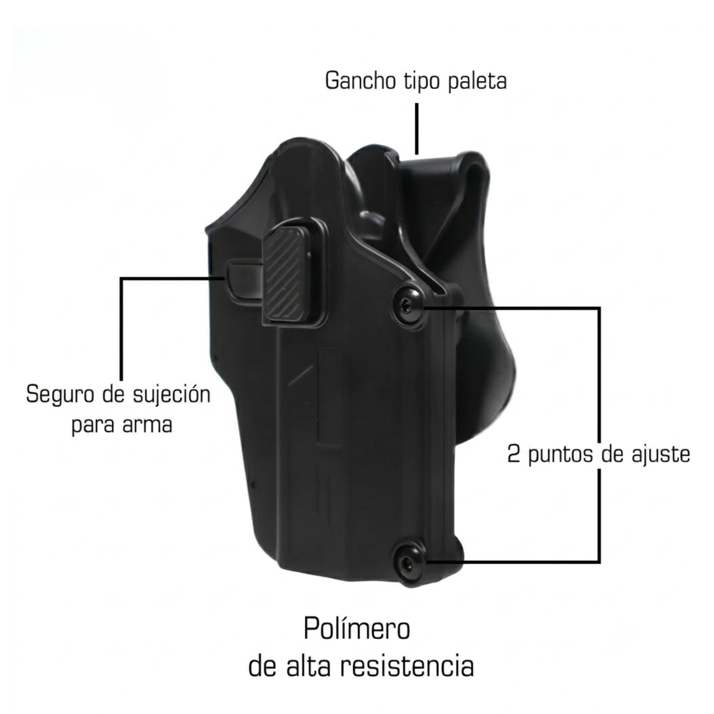 Funda Holster Universal P/ Arma Kampak Carcasa Rígida KW341