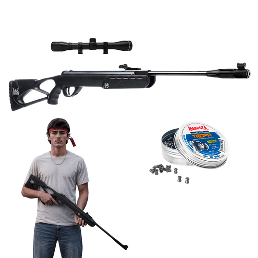 Rifle de aire Mendoza Ronin 5.5 mm Resorte 800 fps en combo