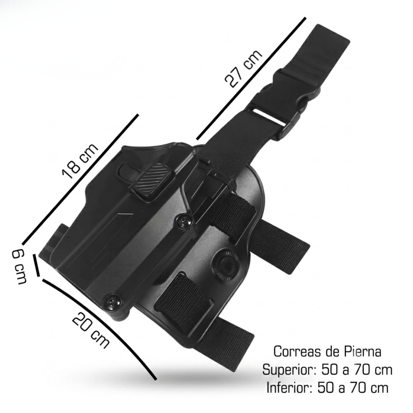 Piernera Táctica Universal Kampak Kw342 Funda Rigida Pistola