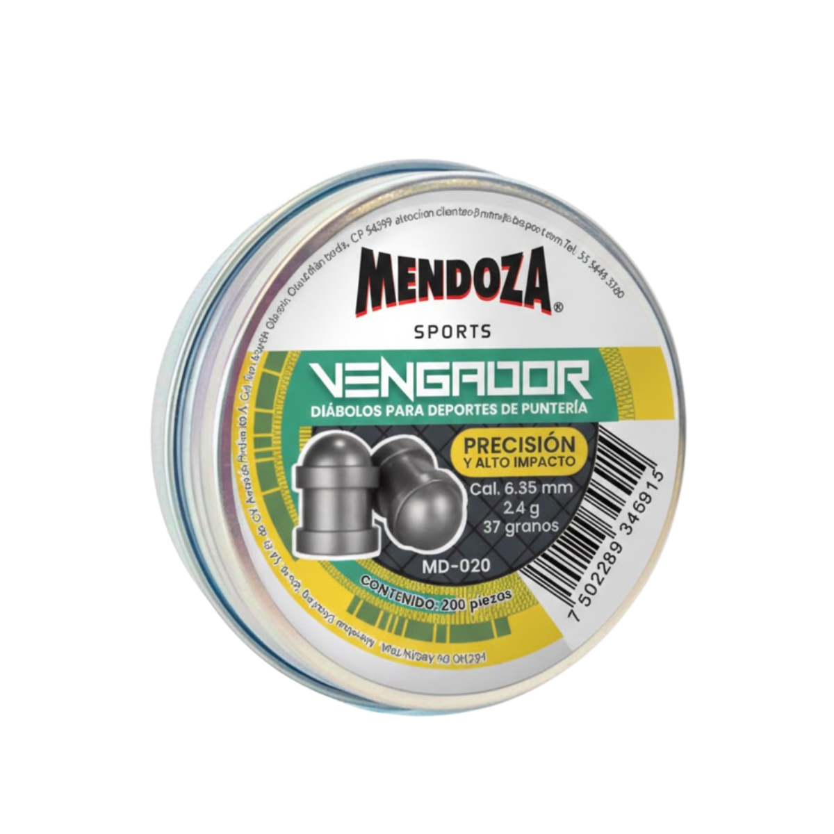Diábolos Mendoza Vengador 6.35 mm MD-020 para PCP 200 pzas