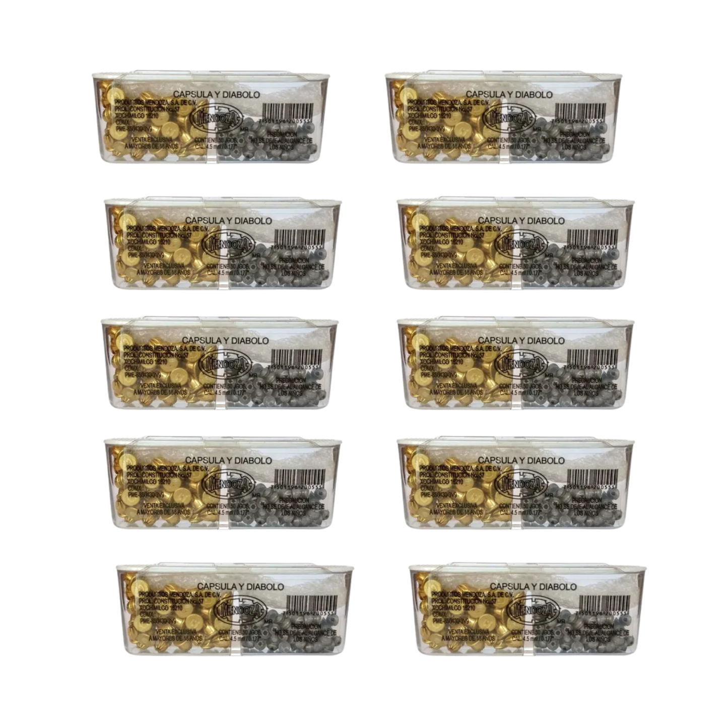 10 Pack Cápsula / Diábolo 4.5mm Sd-4.5-50-0555 Para 500tiros